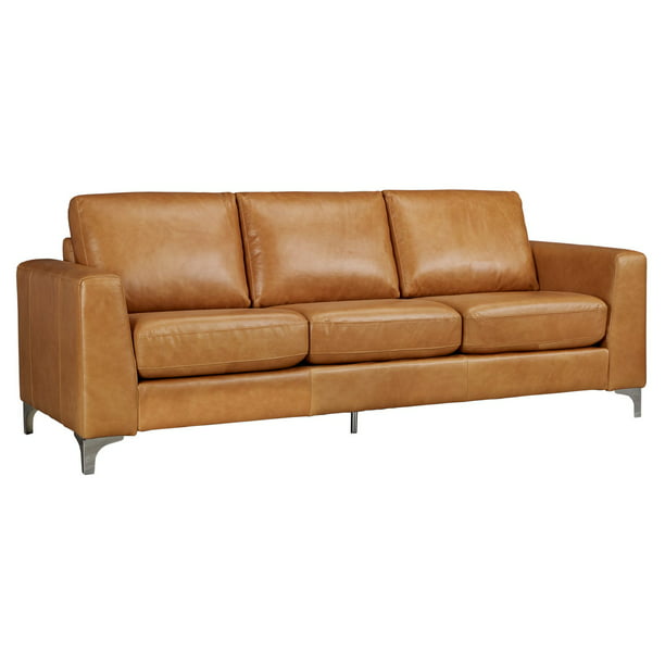 Purcell Mid Century Modern Leather Sofa, Pratt Leather Sofa