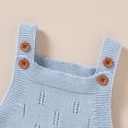 thumbnail image 4 of Summer Baby Rompers Sleeveless Infant Boy Girl Jumpsuit Outfit Knit Cotton Newborn Toddler Clothing Hat Hollow Out Playsuit 2PCS, 4 of 5