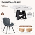 thumbnail image 3 of Hawsaiy Extendable Round to Oval Dining Table Set for 4–6, Space-Saving Wooden Table with Hidden Storage, Expandable Dining Table with Upholstered Chairs(White Table+4 Dark Gray Chairs), 3 of 9