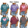 thumbnail image 2 of XCHQRTI Womens Oversized Love Shirt Half Sleeve Summer Tee Graphic Valentine's Day Plus Tops, 2 of 7