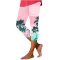 thumbnail image 1 of Pantalones de Yoga de Verano para Mujeres Ligeros de Alta Cintura de Impresión Capris, Pantalones de Gimnasio Y Entrenamiento de Ajuste Delgado con Cintura Elástica para Yoga, Correr, 1 of 6