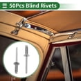 thumbnail image 2 of Dome Head Large Flange Blind Rivets 5mm Grip Diameter 12mm Grip Length 9.35mm Flange Diameter Stainless Steel Silver Tone 50 Pcs, 2 of 7