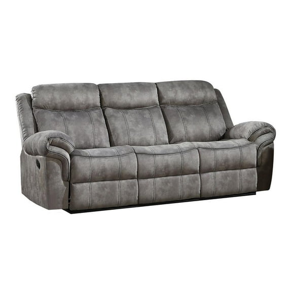 87" Gray Velvet And Black Usb Sofa