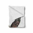 thumbnail image 2 of Eagle Soft Flannel Fleece Throw Blanket, Image of a Hunter Flying Looking for Prey Predator Scenes from Nature, Cozy Plush for Indoor and Outdoor Use, 60" x 80", Cream Dark Brown Yellow, by Ambesonne, 2 of 6
