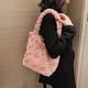 thumbnail image 3 of Bolso de mano para mujer bolso con asa superior esponjoso para otoño e invierno bolso de viaje sólido de felpa suave, 3 of 9