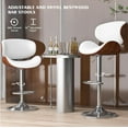 thumbnail image 5 of Bar Stools Adjustable Swivel Barstools Counter Stools with Back Sets of 4, Mid-Century Modern PU Leather Upholstered Counter Height Barstools, Kitchen Island Bar Chairs, White, 5 of 7
