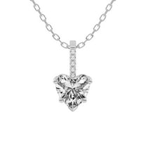Diamond Pendant Necklace For Women | 2 Carat IGI Certified Heart Shape Lab Grown Diamond | Lucida Four Prong Lab Diamond Pendant Necklace In 14K White Gold | FG-VS1-VS2 Quality Friendly Diamonds
