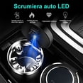 thumbnail image 2 of Cenicero portátil para coche, innovador cenicero sin humo desmontable de acero inoxidable con diseño sellado para viajes en coche, la luz LED azul garantiza un uso fácil durante la noche, 2 of 5
