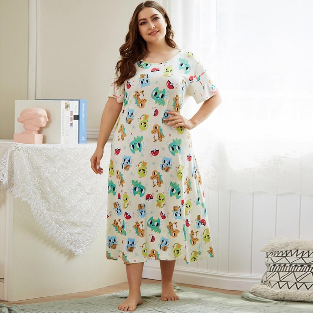 Women's 100%  Cotton Floral Print Ankle Length Maxi Nighty Soft Fabric Nightgown Sleepwear  with Pocket for women Multicolor Pack of 2