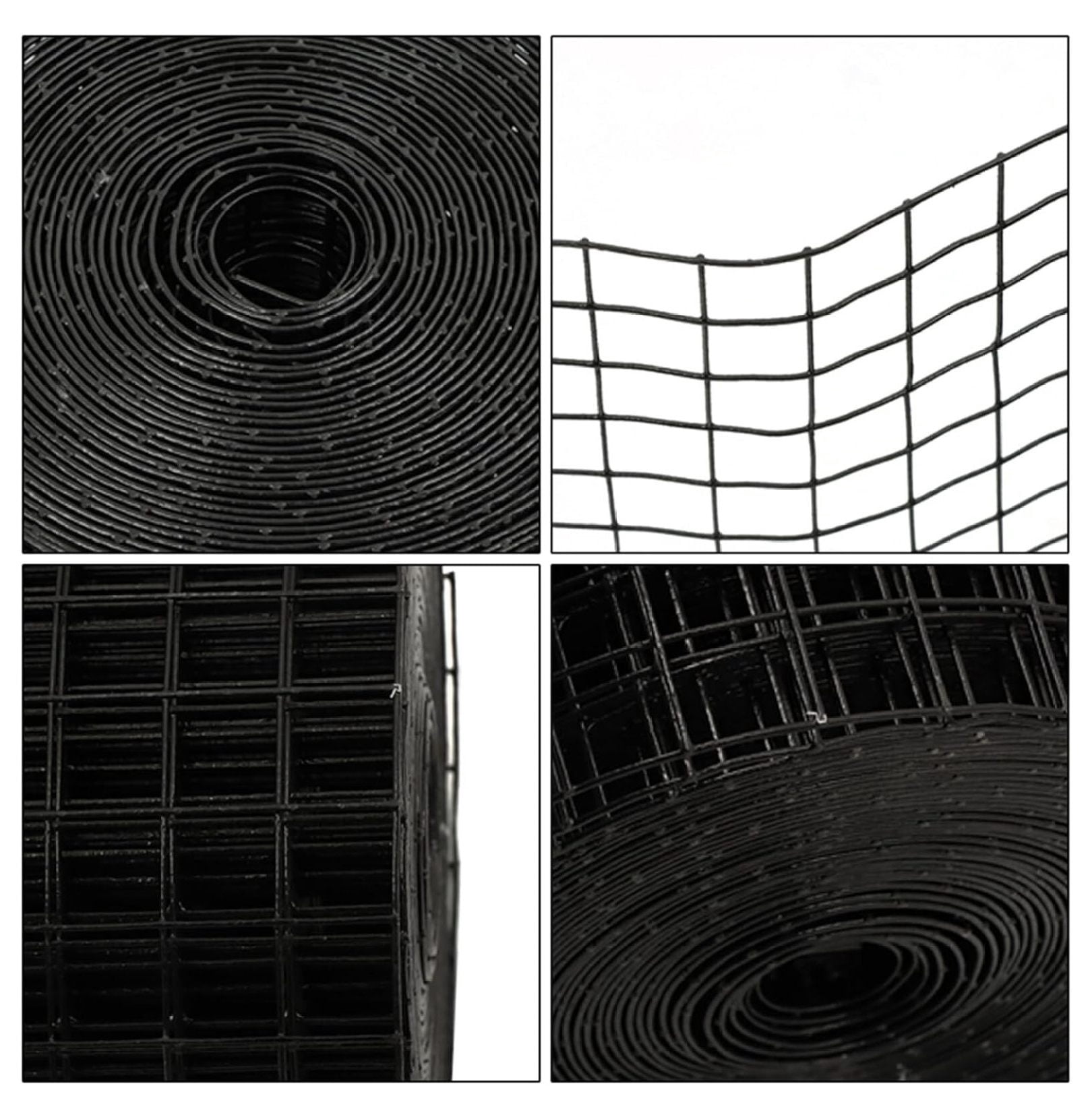 24 in x 50 ft Hardware Cloth, 1 in Chicken Wire Fence for Chicken Coop Fences and Poultry Animal Netting (16 Gauge, Black)