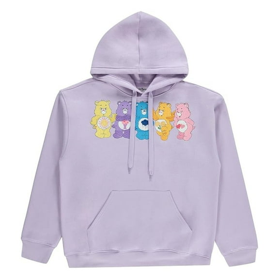 Care Bears Women's Sweatshirt, Graphic Print Cartoon Cheer Friend Care Bears Hoodie Lilac – M
