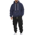 thumbnail image 4 of YueHuiYing Men's Tracksuit 2 Pieces Set Full Jacket Athletic Casual Hooded Sweatshirt and Joggers Set Sweatsuit Outfits, 4 of 9
