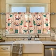 thumbnail image 2 of Yayeee Kitchen Curtains Tier Set of 2 Light Filtering 57"x24" Over Sink Window Panels, Beige Christmas Snowman, 2 of 7