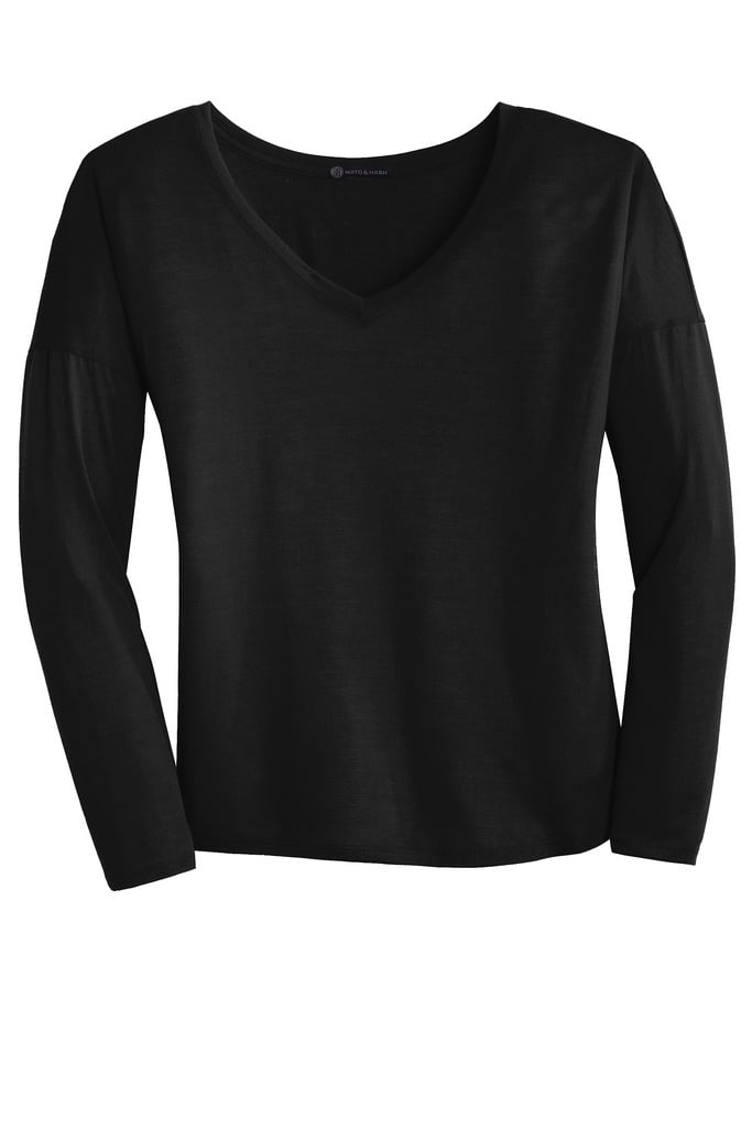Mato & Hash Womens Drapey Long Sleeve Tee - MH - Charcoal Mato & Hash Womens Drapey Long Sleeve Tee - MH - Charcoal