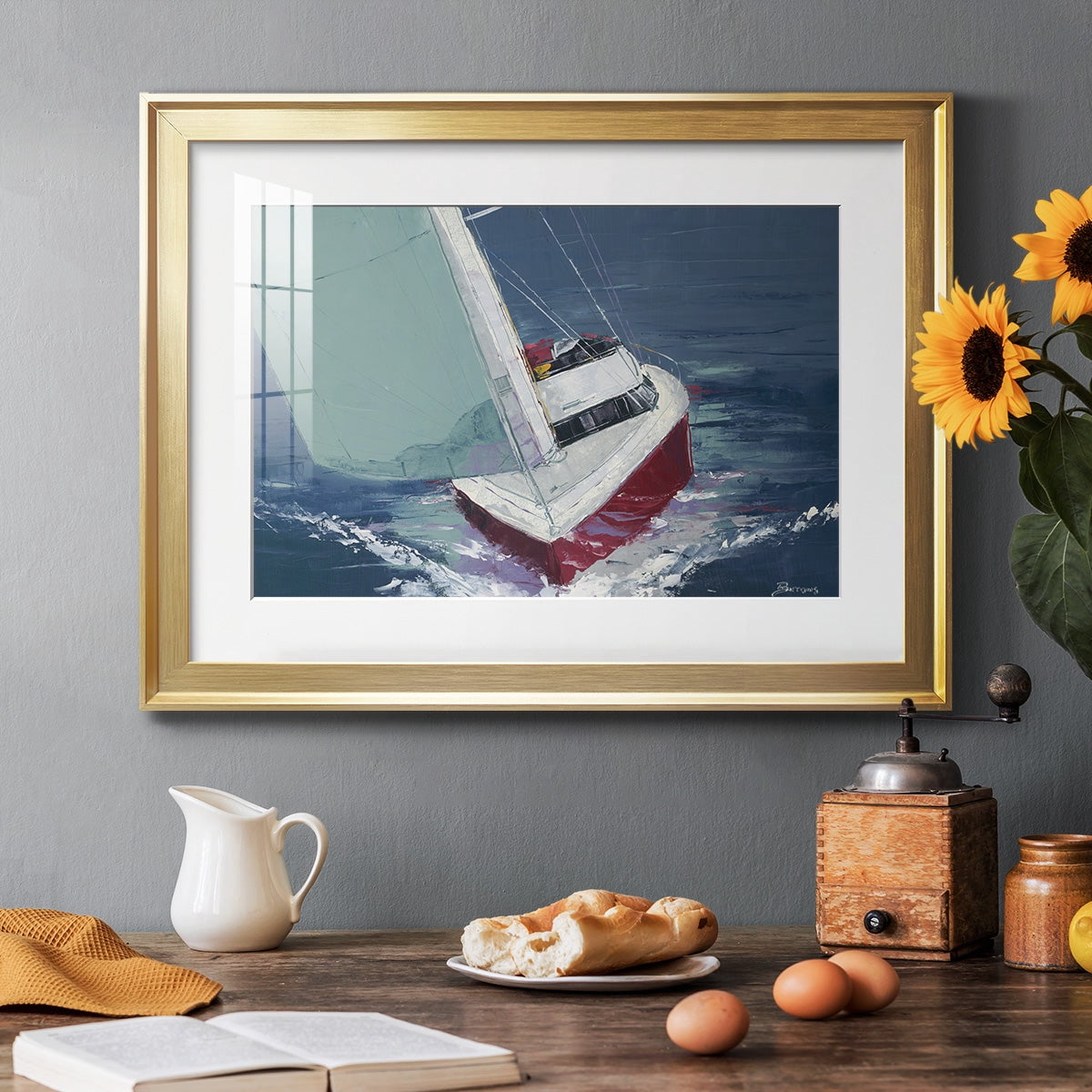 Day Sailing Premium Framed Print - Ready to Hang