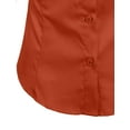 thumbnail image 5 of J. METHOD Women's Button Down Shirt 3/4 Sleeve Roll Up Stretch Collar Office Work Formal Casual Basic Blouse Top NEWT01 Clear Orange S, 5 of 6