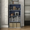 thumbnail image 3 of Furniture of America Brooks Stackable 4-Tier Wood Steel Blue Bookcase, 3 of 8