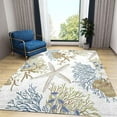 thumbnail image 3 of Coastal Nautical Beach Ocean Themed Area Rug Starfish Coral Seashell Rugs Living Room For Bedroom Dining Home Office Soft Rugs Carpets, 3 of 7