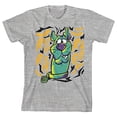 thumbnail image 3 of Scooby Doo Scared Scooby with Ghosts Youth Athletic Gray Graphic Tee-Small, 3 of 5