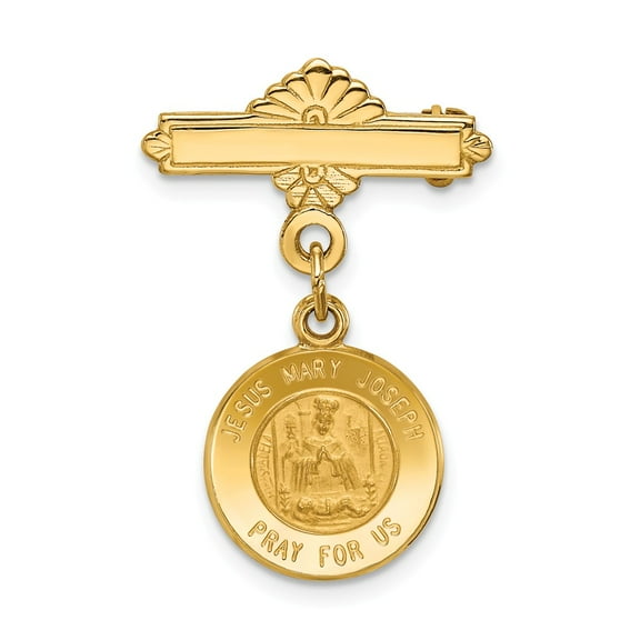 FB Jewels 14K Yellow Gold Holy Family Medal Pin