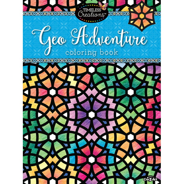 Cra-Z-Art Timeless Creations Premium Adult Coloring Book, Geo
