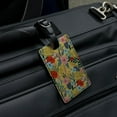 thumbnail image 4 of Laila Floral Pattern Rectangle Leather Luggage Card Suitcase Carry-On ID Tag, 4 of 8