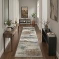 thumbnail image 3 of DEORAB 5x7 Area Rugs Low Pile Lightweight Machine Washable Non Slip for Living Room, Bedroom, Blue, 3 of 5