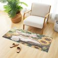 thumbnail image 4 of WOBOGO Sunflower Cute Kitten Carpet 39x20in Kitchen Bathroom Livingroom Plush Absorbent Non-Slip Floor Mat, 4 of 8