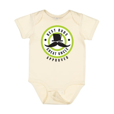 

Inktastic Best Buds Great Uncle Approved with Tophat and Mustache Gift Baby Boy Bodysuit