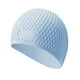 thumbnail image 2 of Gorro de natación elastomérico elástico para hombre y mujer, impermeable, para piscina azul claro, 2 of 9