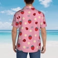 thumbnail image 5 of Cauagu Strawberry and Ladybugs Print Hawaiian Shirt for Men,Casual Short Sleeve Button Down Shirts Summer Beach Men's Regular-Fit Short-Sleeve Print Shirt -Medium, 5 of 6