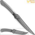thumbnail image 3 of White Deer Damascus Blank Knife Full Tang Rain Drop Pattern Welded Skinner Blade, 3 of 3