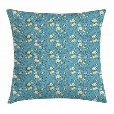 Under The Sea Throw Pillow Cushion Cover Summer Beach Theme With