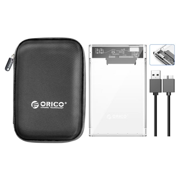 ORICO Transparent HDD Case SATA to USB 3.0 Hard Drive Case External 2.5'' HDD Enclosure for HDD SSD Disk Case Box Support UASP