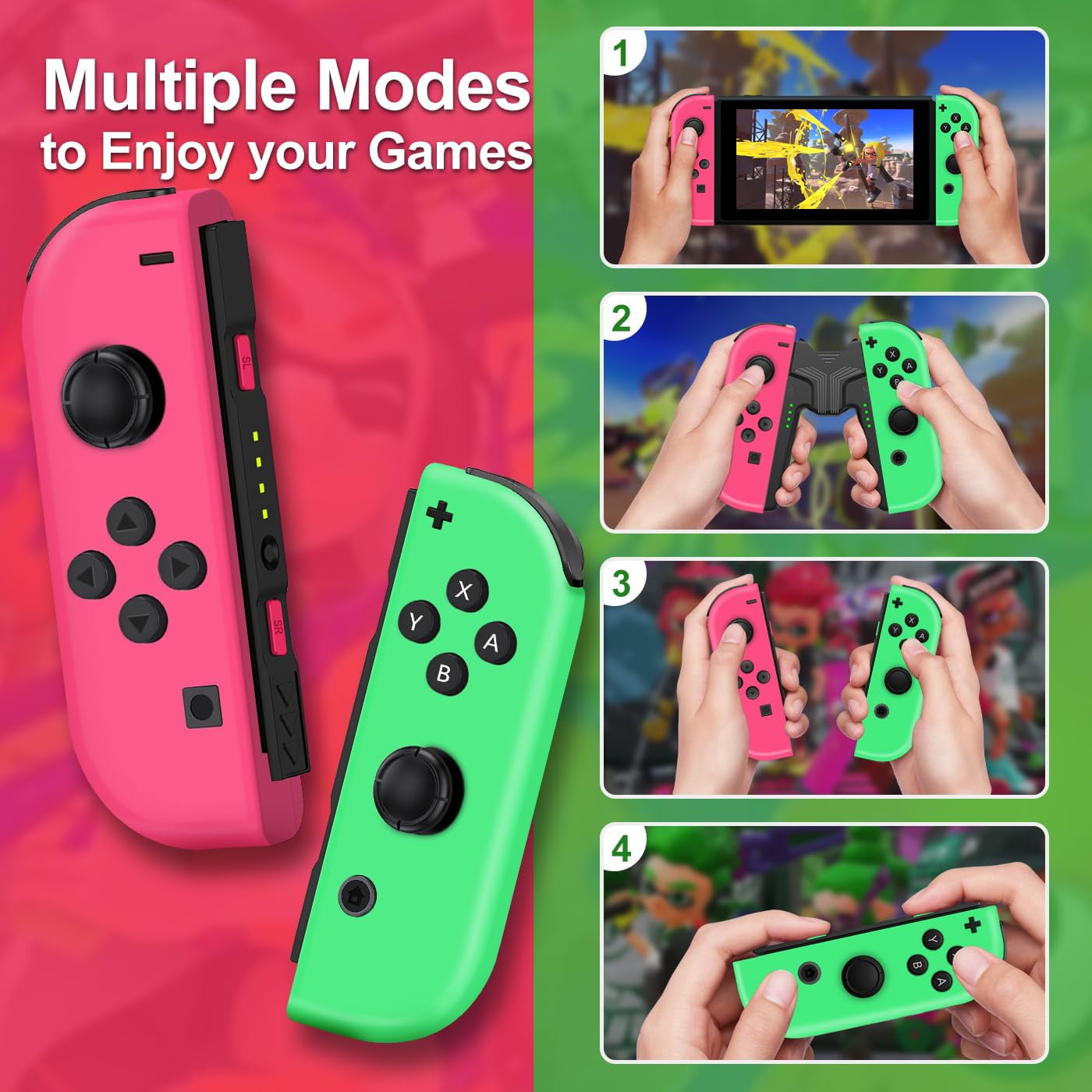 Switch Joy Con Controller Neon Pink Nintendo Switch Controller