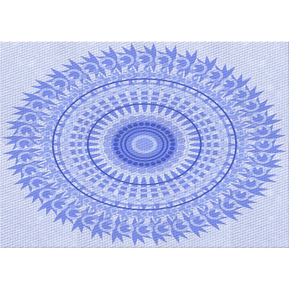 Ahgly Company Machine Washable Indoor Rectangle Transitional Sky Blue Area Rugs, 3' x 5'