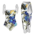 thumbnail image 1 of MKLEKYY Trajes De Baño Mujer 2 Piezas Women 1 Piece Swimwear+1 Piece Cover Up Two Piece Vintage Print Swimsuit Monokini Bikini 2 Piece Swimsuits Two Piece Tankini Set 1570, 1 of 4