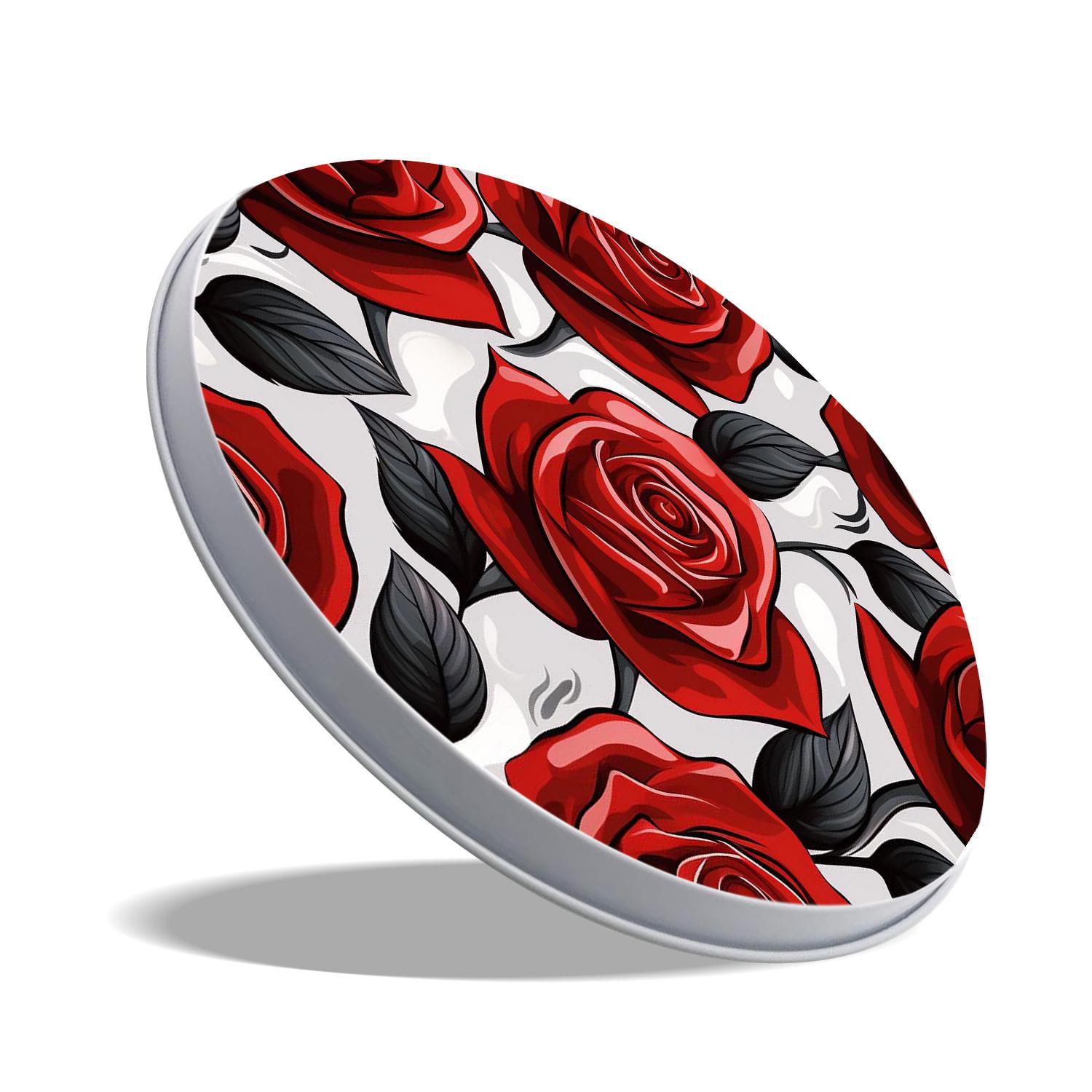 Round Stove Burner Covers 4 Pcs for Home Decor Cooktop Decorative ,Red Rose Flowers colorful, Metal Round Stove Burner Covers 8Inch And 10Inch