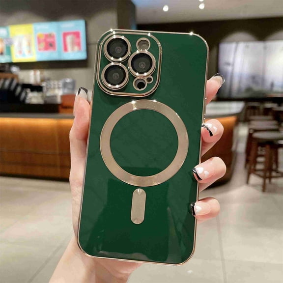 Cover for iPhone 11 Pro Max, Compatible with MagSafe Case,Slim Shockproof Full Cover Lens Protector Anti-Scratch Lightweight Plating Back Cover , darkgreen