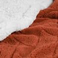 thumbnail image 6 of BNM Fleece Sherpa Reversible Lattice Blanket, Twin, Rust, 6 of 8