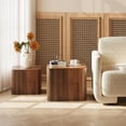 thumbnail image 4 of LAZZO Nesting Coffee Table Set of 2, Modern Wooden Coffee Table & End Table, Small Side Tables for Living Room, Bedroom & Apartment, Brown, 4 of 8