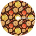 thumbnail image 1 of FMSHPON Fall Leaves Pumpkins Xmas Christmas Tree Skirt Stand Mat for Holiday Party Decoration Indoor Outdoor 36 inches, 1 of 6