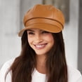 thumbnail image 7 of Minzimin Womens PU Leather Newsboy Cap 8 Panel Paperboy Newsie Cap Bakerboy Beret Cabbie Hat, 7 of 7
