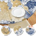 thumbnail image 4 of Pioneer Flower Floral Print Pattern Round Fitted Tablecloth with Elastic Edge,Dining Table Cover Waterproof,Outdoor Round Tablecloth for Camping,Dining,Indoor and Outdoor, 4 of 7