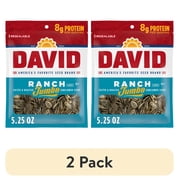 (2 pack) DAVID Jumbo Sunflower Seeds, Ranch Flavor, Father's Day Baseball Snack for Dad, 5.25 oz.