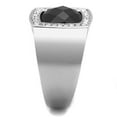thumbnail image 2 of Anillo Color Plata Para Hombres de Acero Inoxidable Onyx Redondo Corte Diamante, 2 of 4