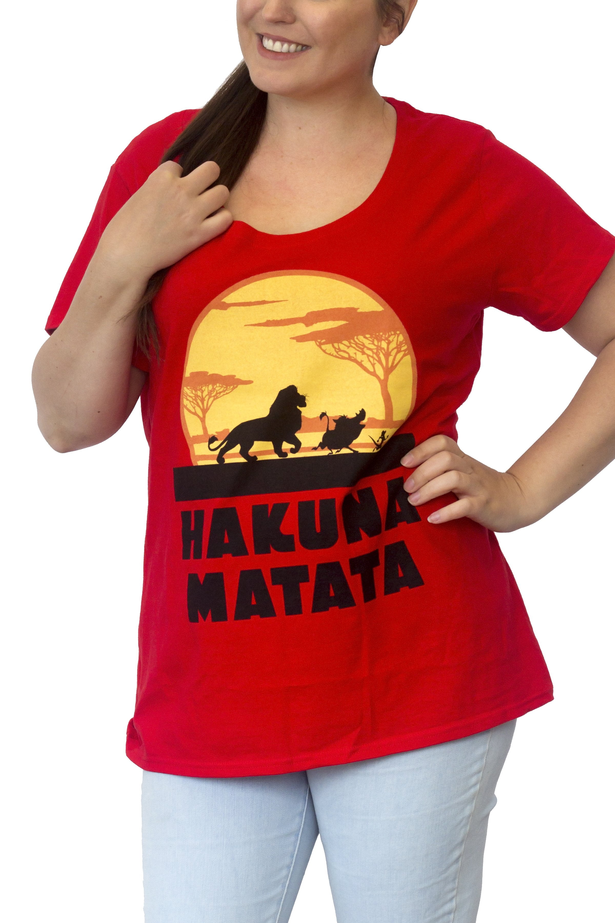 arbejde få Utålelig Disney Disney Lion King Hakuna Matata Pumbaa Timon Women's Plus Size Fit  Disneyland World Adult Women's Graphic Tee T-Shirt (Red, 3X) - Walmart.com