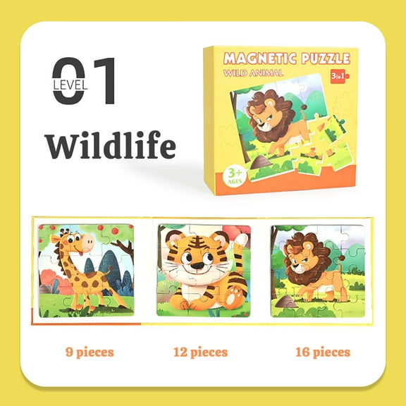 Eespoir Magnetic Puzzle, Children Thinking Toys, Age 3 to 6, Educational Puzzle Game, Learning Development Activity, Cognitive Skill Building(Yellow)