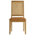 thumbnail image 6 of Vegan Leather Upholstered Faux Rattan and Wood Dining Side Chairs - Set of 2, 6 of 10
