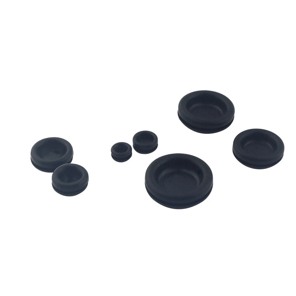 CIRCLE- 205Pcs Rubber Grommet Firewall Wire Gasket Solid Assortment Set 7 Assorted Sizes